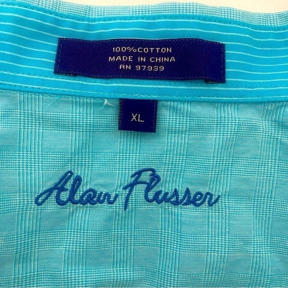 Alan Flusser Men’s Long Sleeve Button Down Shirt Size XL 100% Cotton - Picture 6 of 7